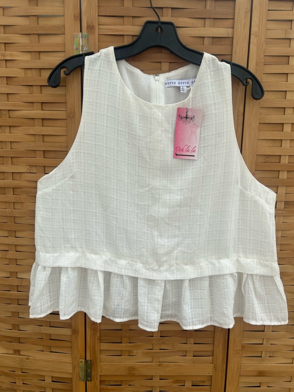 HYFVE White Ruffle Hem Sleeveless Camisole